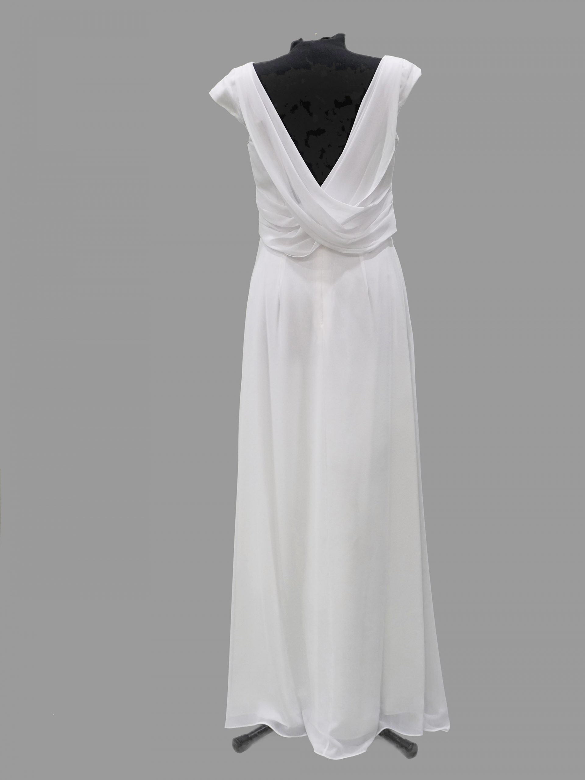 simple wedding/debutante dress, white chiffon, crux cb233, small size12 simple wedding/debutante dress, white chiffon, crux cb233, small size12